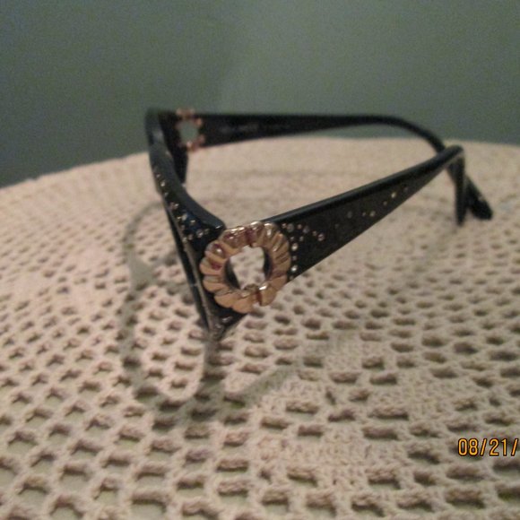 Vintage Rare Nina Ricci Cat Eye Glasses Rhinestone - Picture 7 of 8